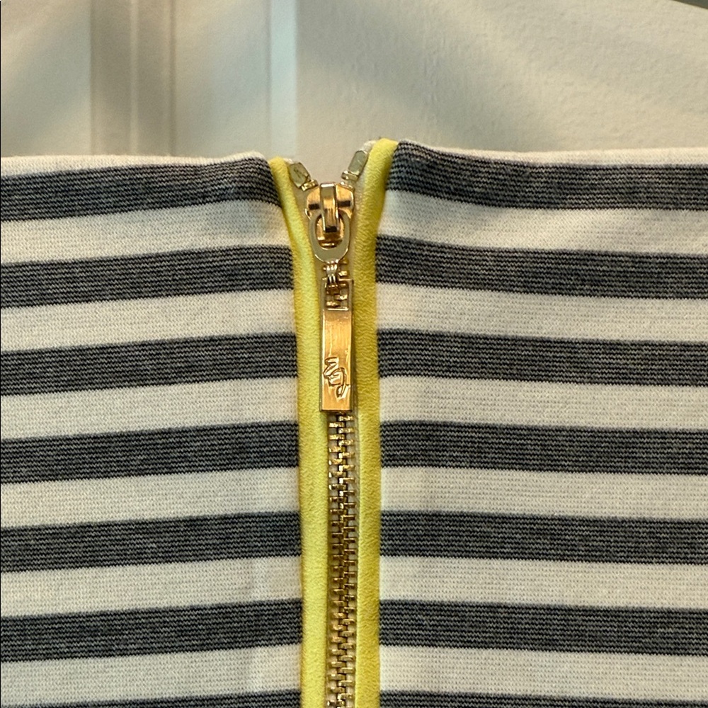Eliza J Striped Dress with Yellow Lace Accents - Picture 5 of 5